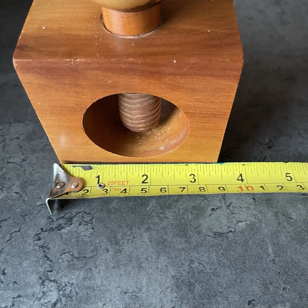 Vintage Danish Style MCM Nutcracker Wood Twist Screw Montessori Functional Art